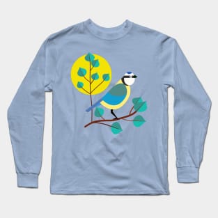 Chickadee and Moon Long Sleeve T-Shirt